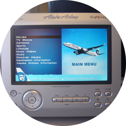 Display of the first portable in-flight entertainment device called the digEplayer