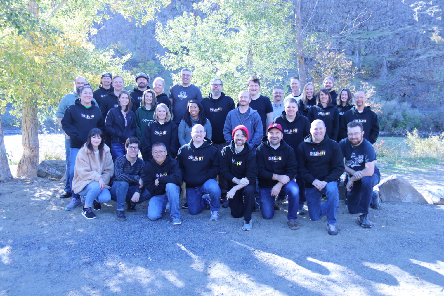 SiteCrafting team photo in front of the Yakima river.