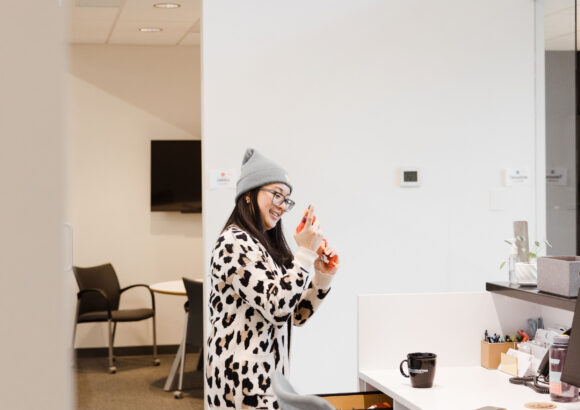 Sitecrafting teammate holding nerf gun.