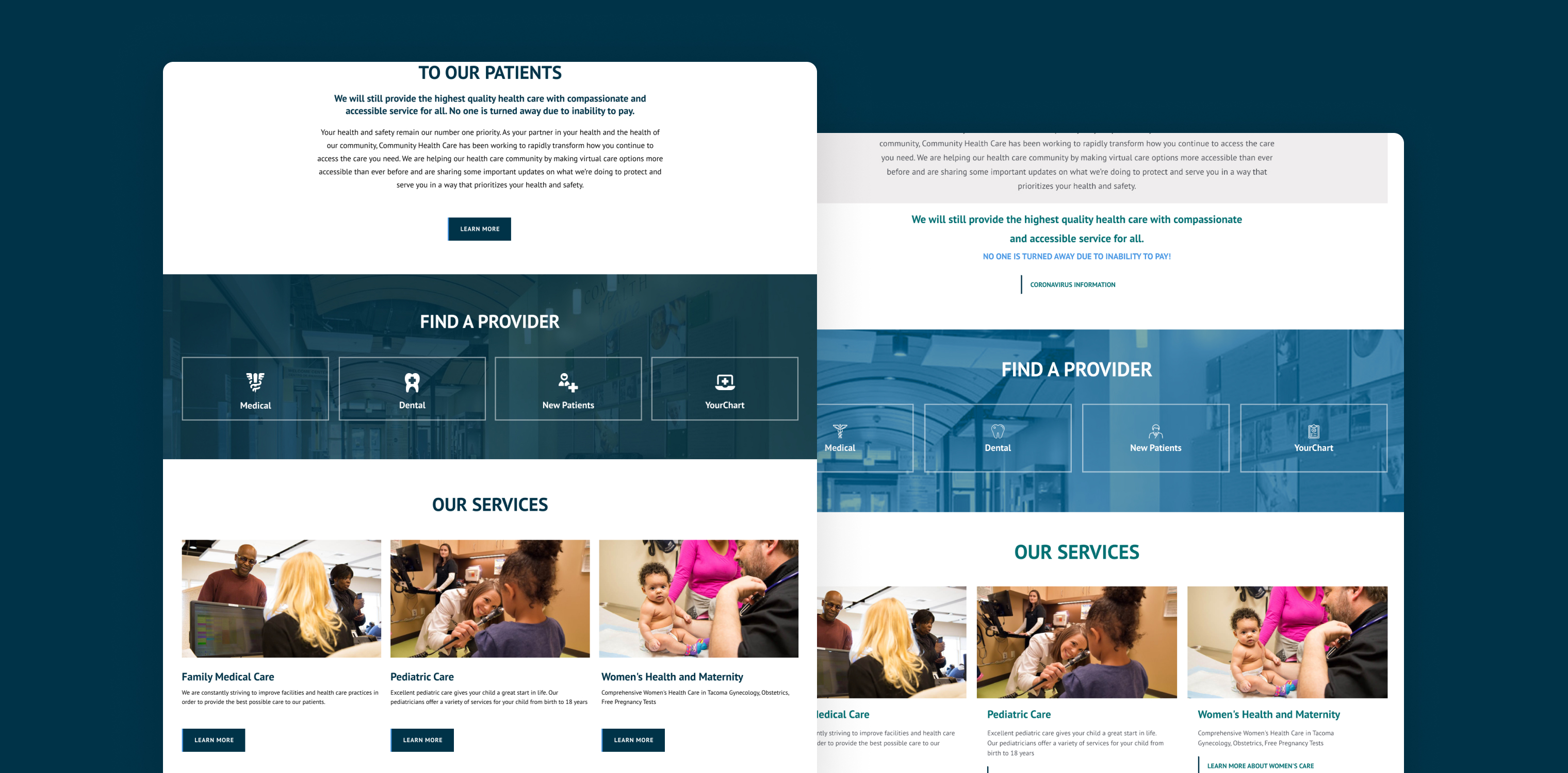 Side by side before and after screenshots of a CTA banner