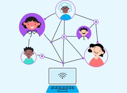 people connected through a computer