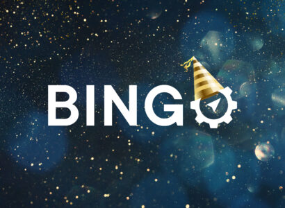 BINGO title with a party hat
