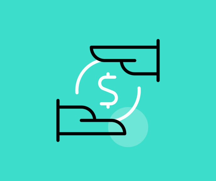 Icon of two hands holding a coin