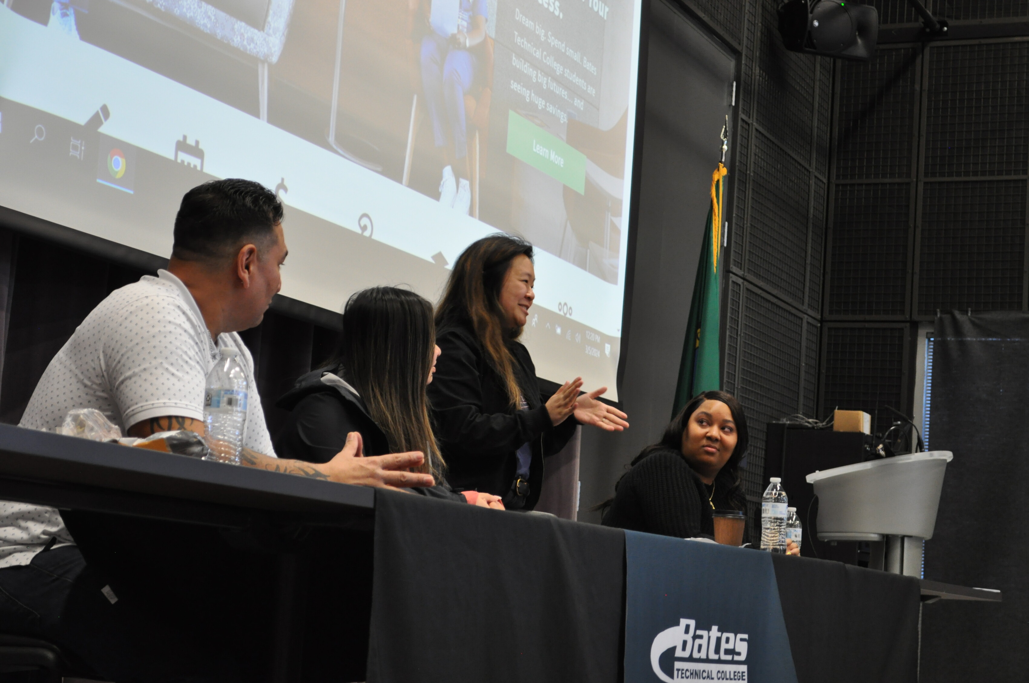 STEM conference panelists speaking during Q & A session