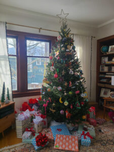 Christmas trees with presents