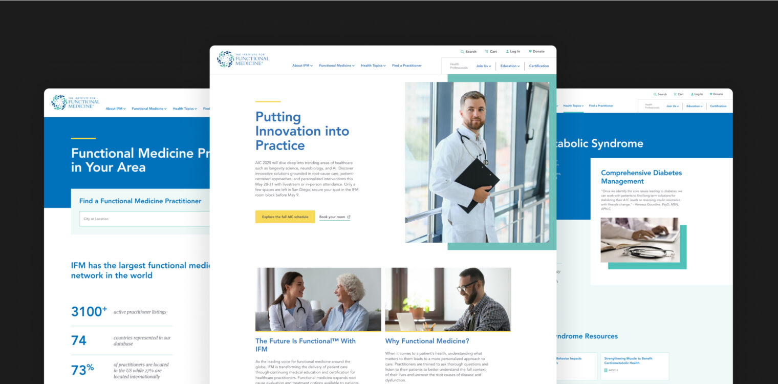 Screenshots of IFM website