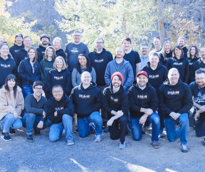 SiteCrafting team group photo in front of the Yakima river.