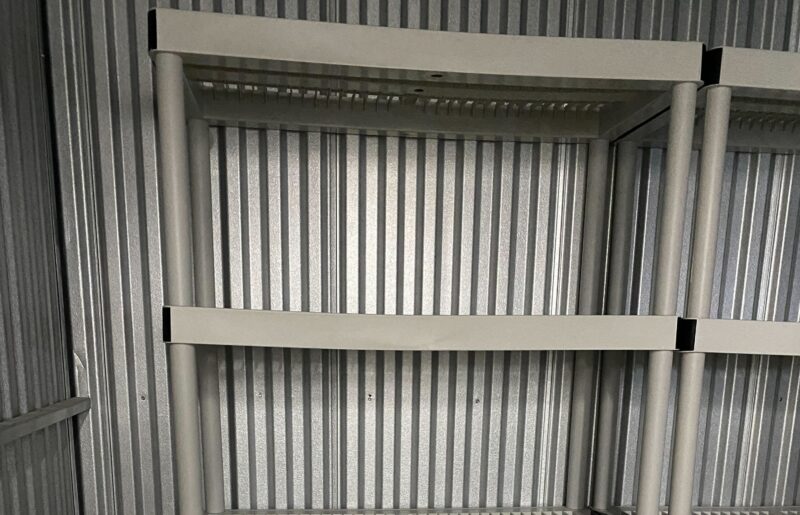 Photo of empty shelves in a storage unit at Tacoma Self Storage
