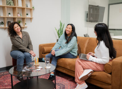 Employees during a brainstorm session