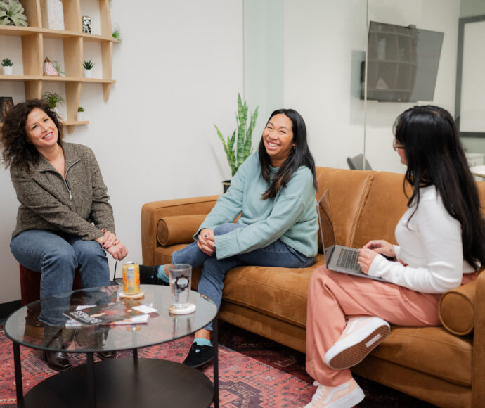 Employees during a brainstorm session