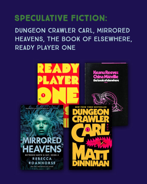 Speculative Fiction: Dungeon Crawler Carl, Mirrored Heavens, The Book of Elsewhere, Ready Player One