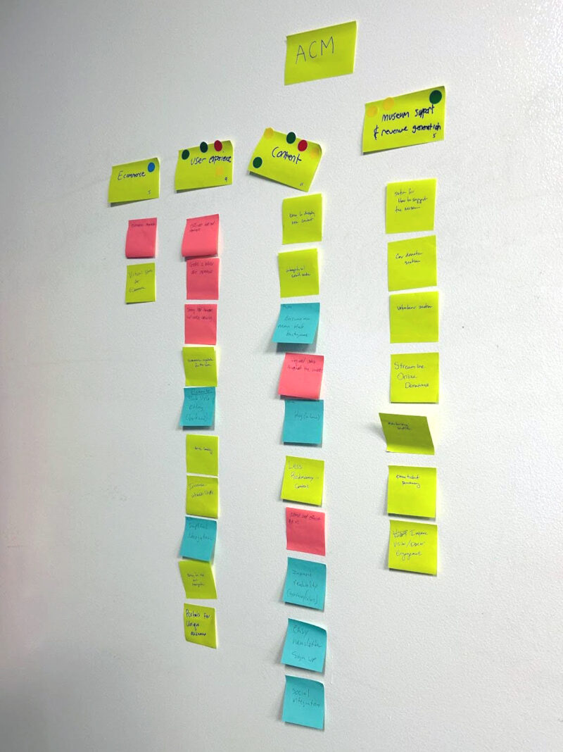Colorful sticky notes in columns