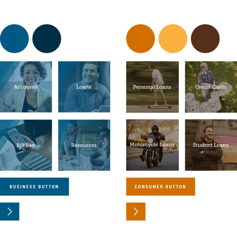 Color pallet and design patterns used on ACU's website.