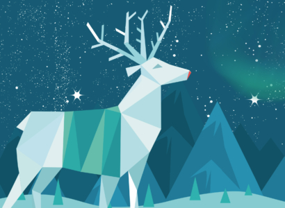 Present Drop game reindeer graphic.