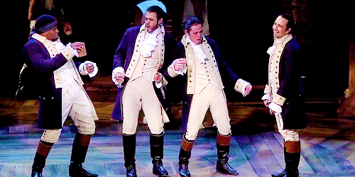 Animated gif of Hamilton musical cast dancing.