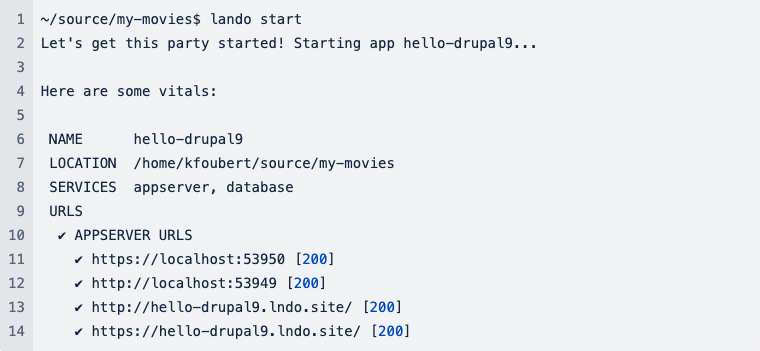 command to use in Lando