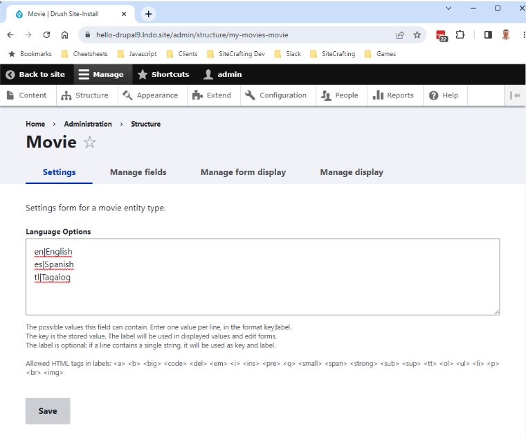 Preloaded languages in Settings