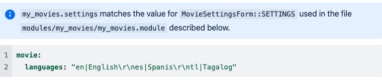 The install file will set the initial language options when the custom module is installed.