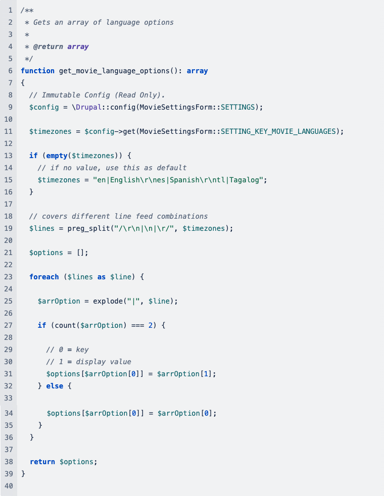  a function that will pull the setting data and create a useful array