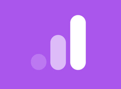 White graph on a purple background
