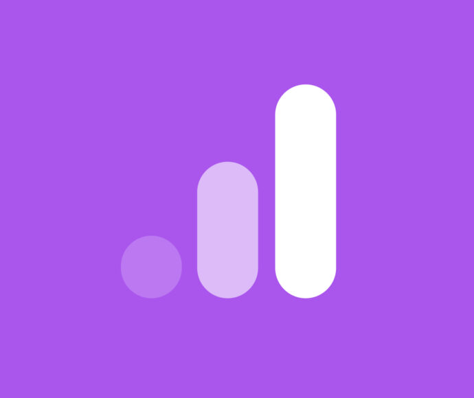 White graph on a purple background