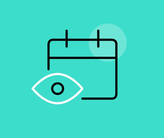 icon of calendar with an eye