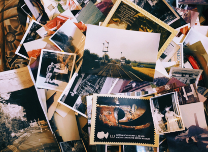 A pile of printed photographs