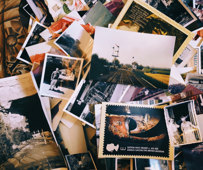 A pile of printed photographs