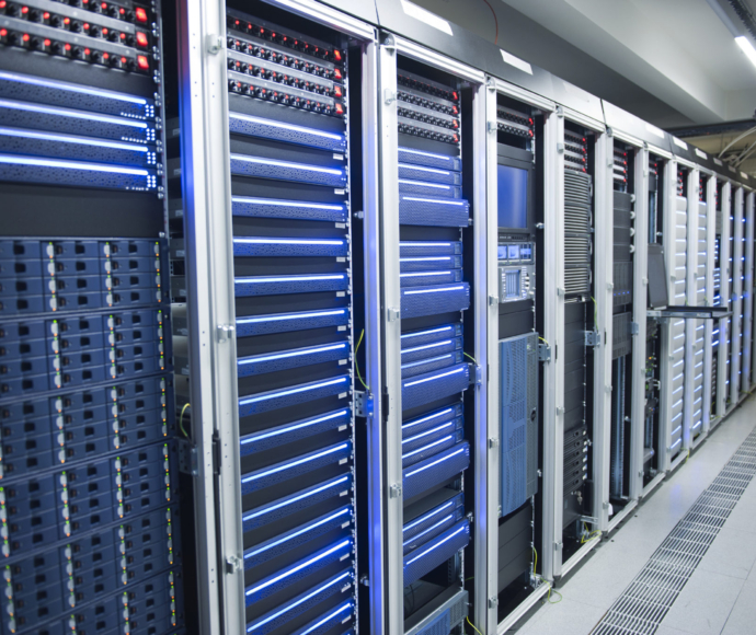 Data center server stacks.
