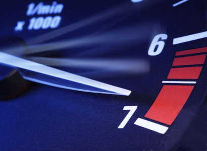 Close up of a speedometer